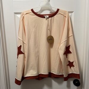 BiBi Cream Top with Rust Star Details